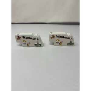 Vintage 1950's Park craft Nebraska State Cutout Salt & Pepper Shaker Set MCM